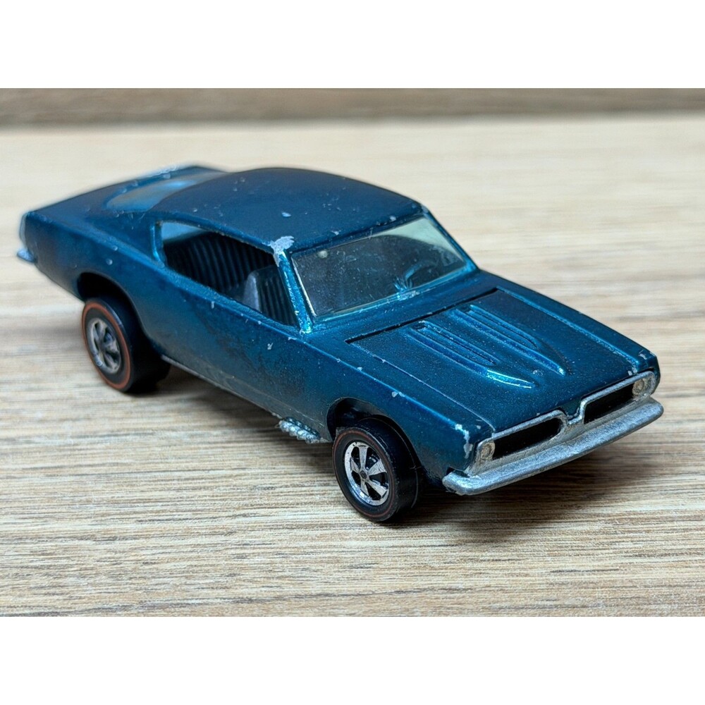 Vintage 1968 Hot Wheels Redline Metallic Aqua Blue Custom Barracuda